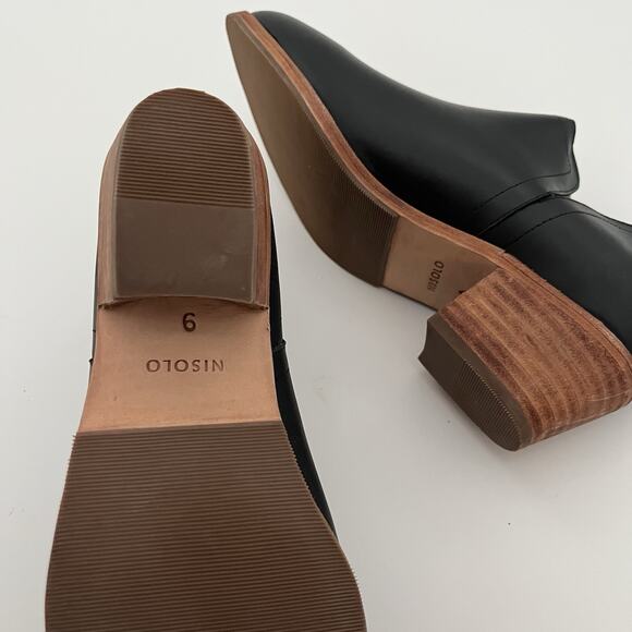 Nisolo Womens 9 Shoes Mia Everyday Bootie Black Leather Ankle Boots Stacked Heel - Picture 8 of 12